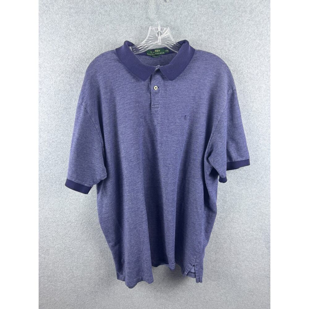 Lauren Ralph Lauren Polo Shirt Men's 2XL Blue Short Sleeve Preppy Workwear